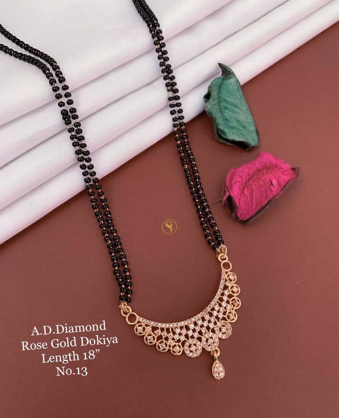 11 AD Diamond Fancy Function Wear Dokiya Mangalsutra Wholesale Price In Surat
